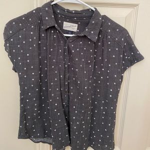 Polka dot button down